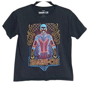 Marvel Studios Shang-Chi Graphic Tee Black Unisex Kids Medium 100% Cotton Short